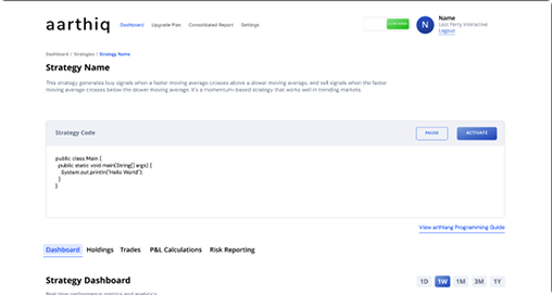 Strategy Development UI