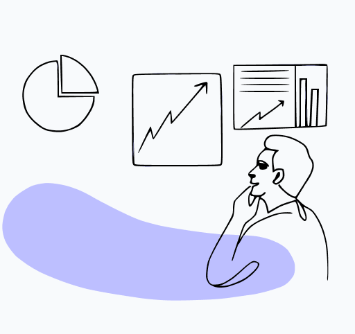 Analyst studying portfolio charts